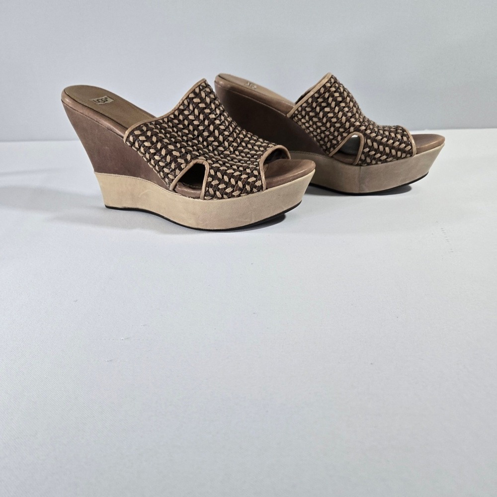 UGG Australia Women's Doha Wedge Platform Sandal Braided Woven Brown Size 9 - Picture 4 of 8